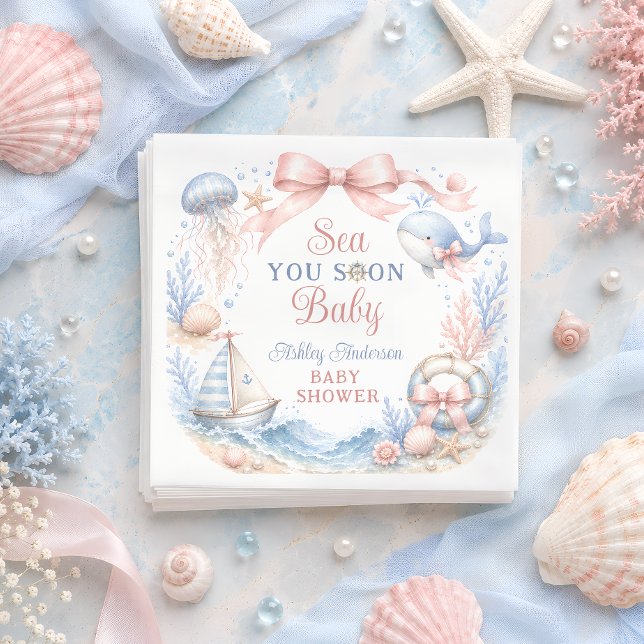 Serviette En Papier À la mer bientôt Bébé Shower Côtier (Créateur téléchargé)