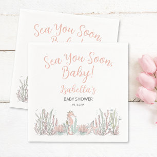 Serviette En Papier À la mer bientôt Mignonne Baby Shower dessinée à l