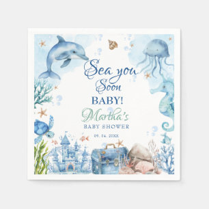 Serviette En Papier À la mer bientôt Shower de bébé Coquillage