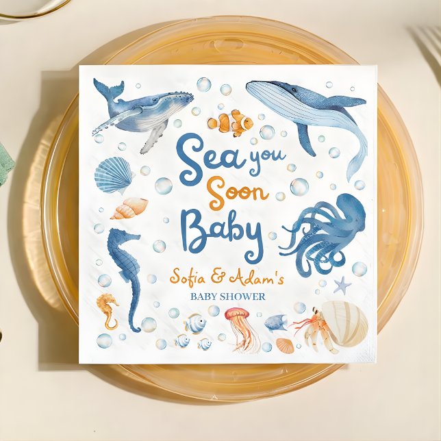 Serviette En Papier À la mer bientôt Shower de bébé côtier (Créateur téléchargé)
