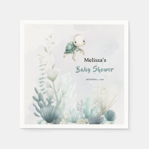 Serviette En Papier À la mer bientôt Tortue Sous-marin Baby Shower