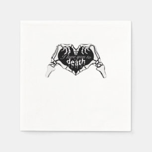 Serviette En Papier À la mort - Squelette Coeur main