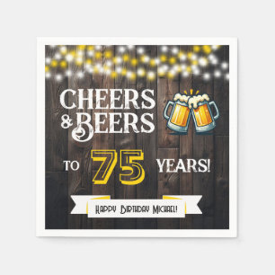 Serviette En Papier À la santé et à la bière pour les 75 ans, fête d'a
