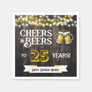 Serviette En Papier À la santé et bières pour les 25 ans d'anniversair