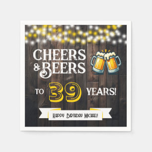 Serviette En Papier À la santé et bières pour les 39 ans de la fête d'