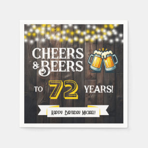 Serviette En Papier À la santé et bières pour les 72 ans de fête d'ann