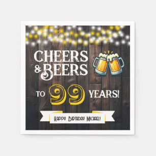 Serviette En Papier À la santé et bières pour les 99 ans, fête d'anniv