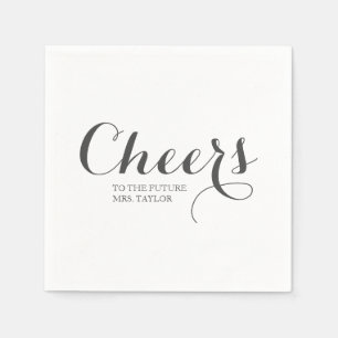 Serviette En Papier À L'Avenir Mme Nom Fête des mariées Grey
