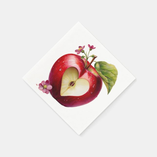 Serviette En Papier A Little Apple Is On The Way | Fall Baby Shower  (Coin)