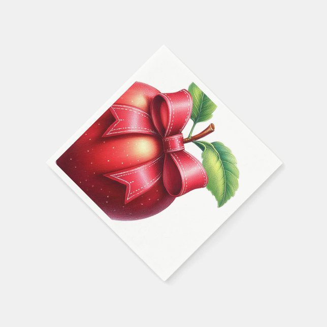 Serviette En Papier A Little Apple Is On The Way | Fall Baby Shower  (Coin)