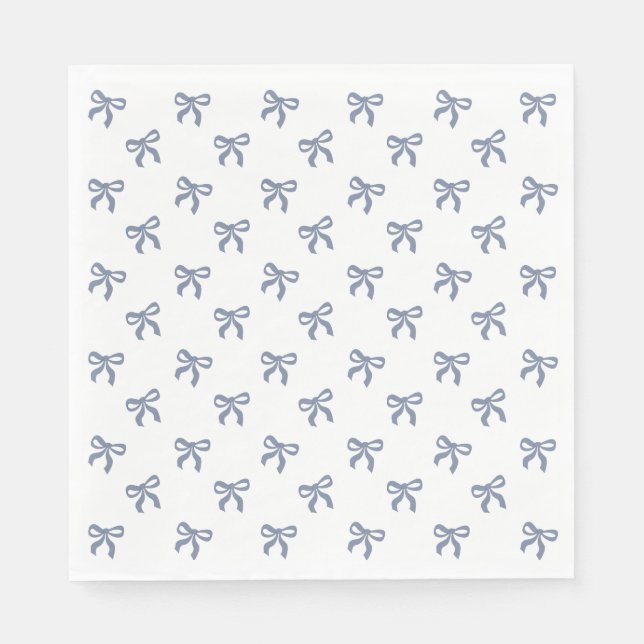 Serviette En Papier A Little Blue Jean Baby Blue Coquette Bow (Devant)