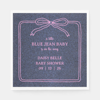 Serviette En Papier A Little Blue Jean Baby Denim Girl Baby Shower 