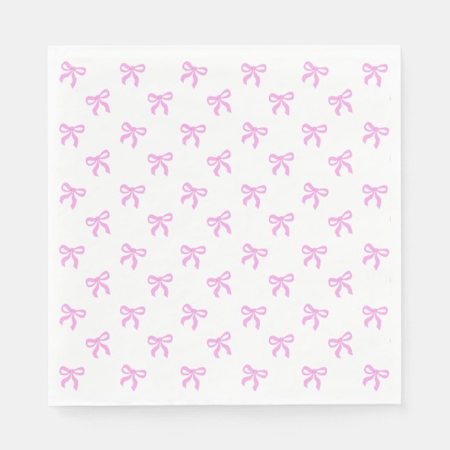 Serviette En Papier A Little Blue Jean Baby Pink Coquette Bow (Devant)