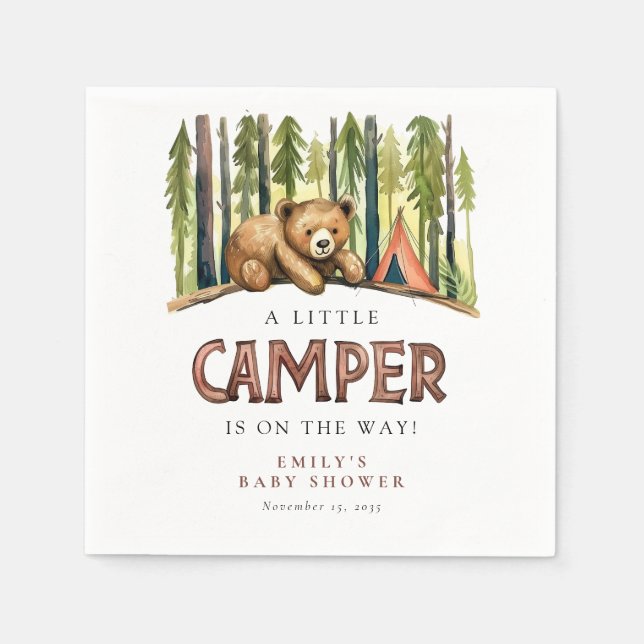 Serviette En Papier A Little Camper Forest Baby Shower (Devant)