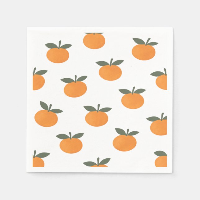 Serviette En Papier A Little Cutie Orange Gender Neutral Baby Shower (Devant)