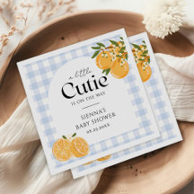 A Little Cutie Orange Gingham Citrus Baby Shower