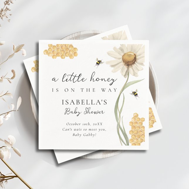 Serviette En Papier A Little Honey On The Way Personalized Baby Shower (Créateur téléchargé)