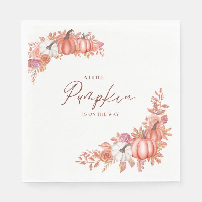 Serviette En Papier A Little Pumpkin Is On the Way Paper Napkin (Devant)