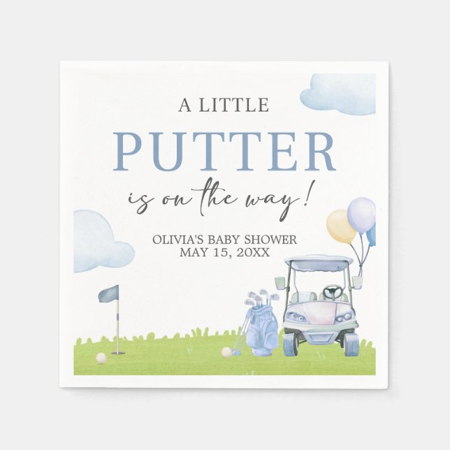 Serviette En Papier A Little Putter Golf Baby Shower (Devant)