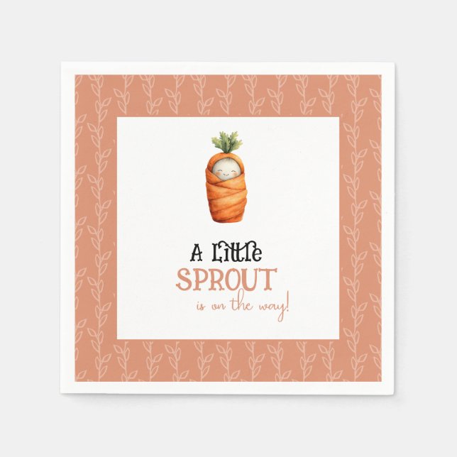 Serviette En Papier A Little Sprout on the Way Baby Shower Napkins (Devant)