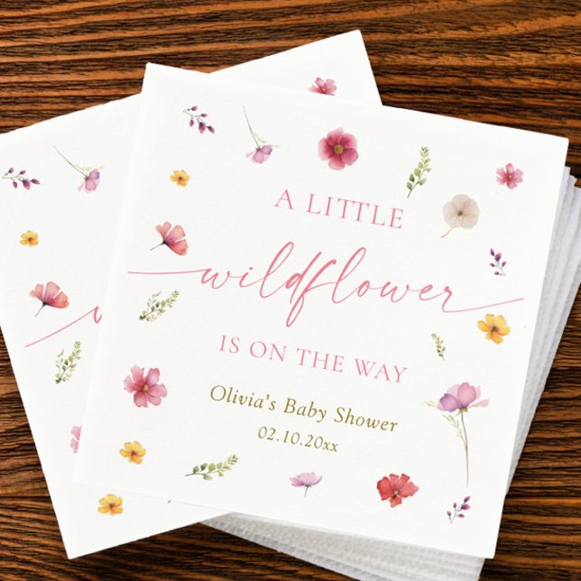 Serviette En Papier A Little Wildflower Baby Shower  (Créateur téléchargé)