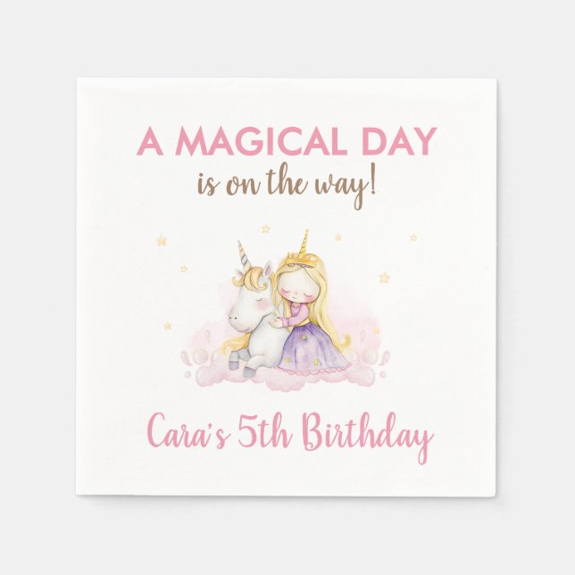 Serviette En Papier A Magical Day Unicorn Birthday Party  (Devant)