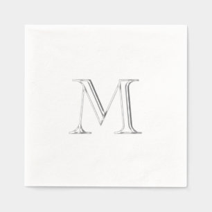 Serviette en papier à monogramme en feuille d'arge