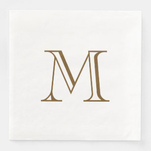 Serviette en papier à monogramme Simple Espresso