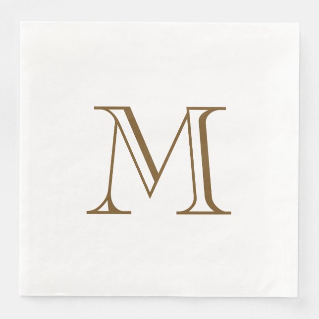 Serviette en papier à monogramme Simple Espresso (Devant)