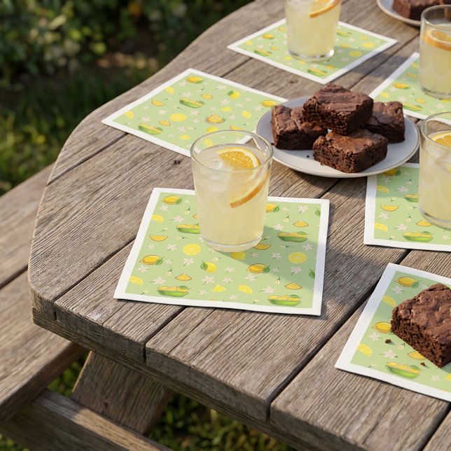 Serviette en papier à motif été citron (Créateur téléchargé)