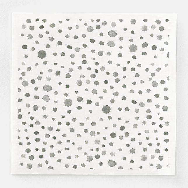 Serviette en papier à motifs de points aquarellés  (Devant)