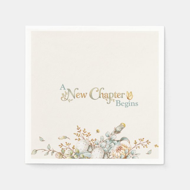 Serviette En Papier A New Chapter Begins Rustic Book Theme Baby Shower (Devant)