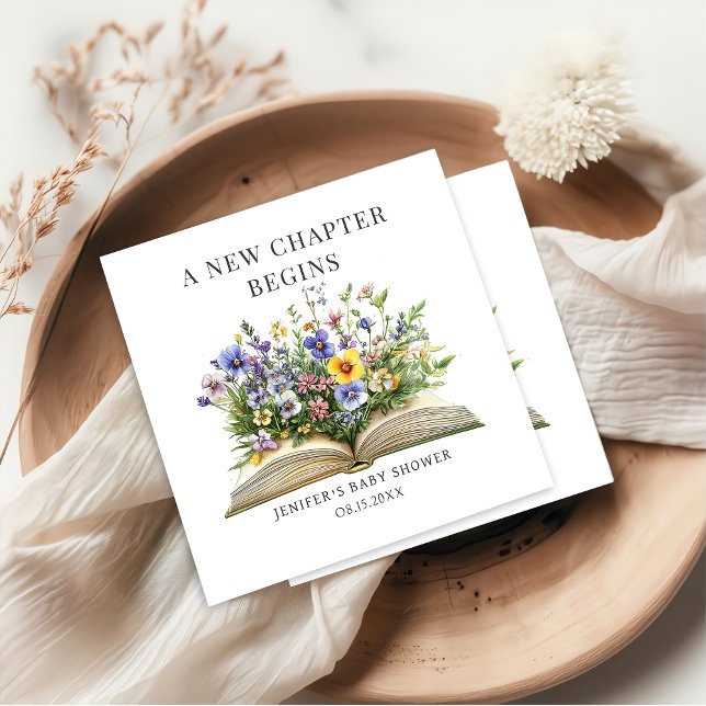 Serviette En Papier A New Chapter Begins Storybook Baby Shower Napkins (Créateur téléchargé)