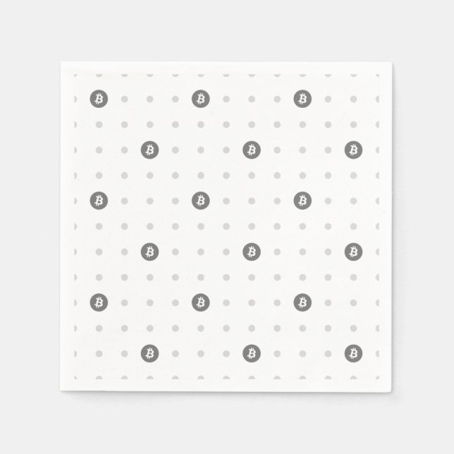 Serviette en papier à pois Bitcoin (Devant)