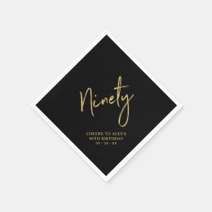 Serviette En Papier À quatre-vingt-dix Adultes 90 ans Fête d'Anniversa