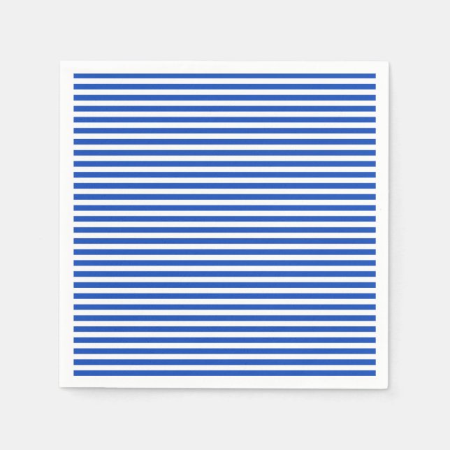 Serviette en papier à rayures bleues marines (Devant)
