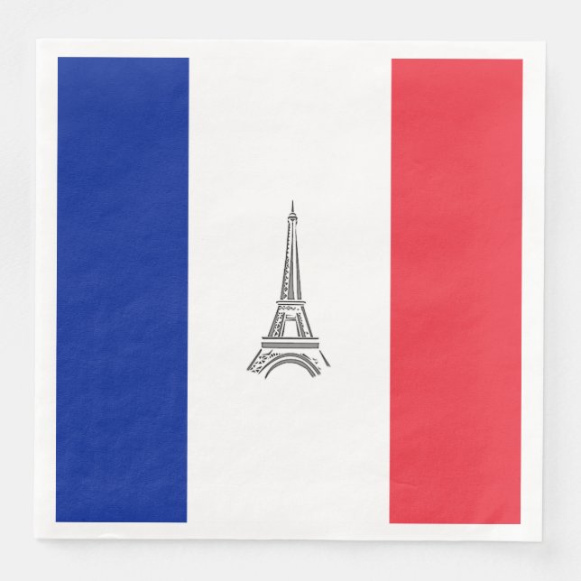 Serviette en papier à thème de la Tour Eiffel et d (Devant)
