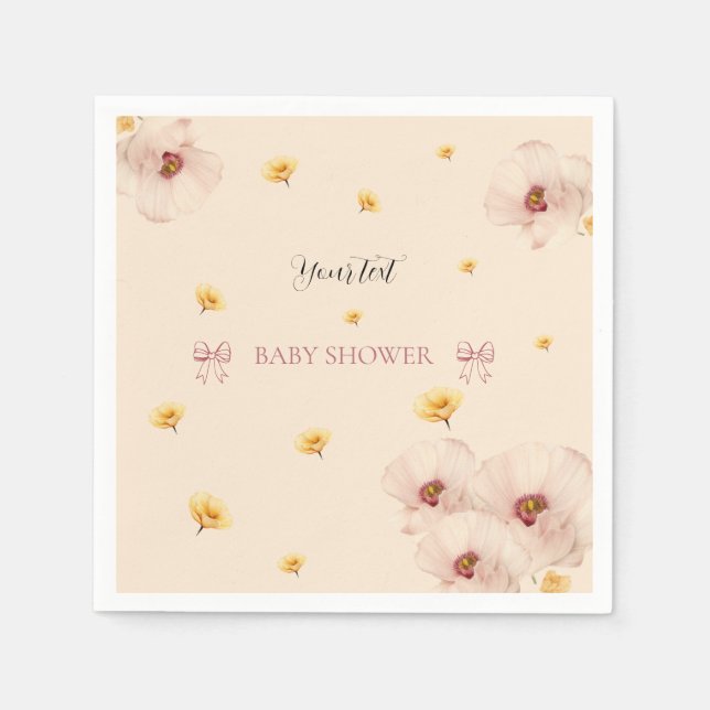 Serviette en papier à thème floral (Devant)