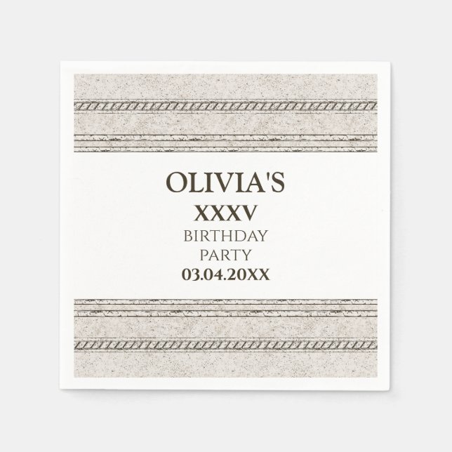 Serviette en papier à thème grec avec éléments de  (Devant)