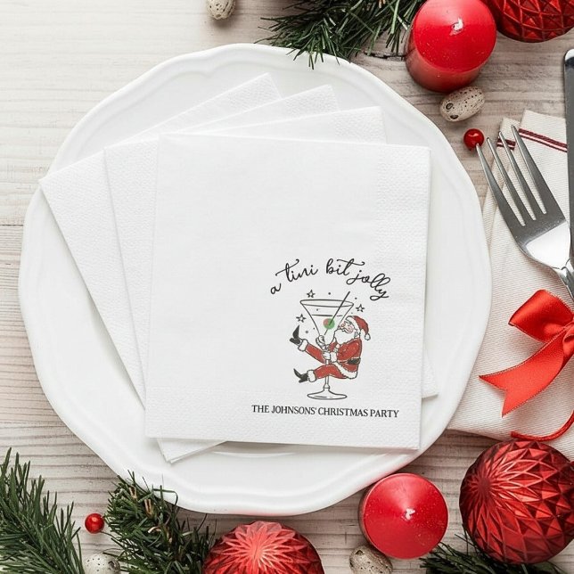 Serviette En Papier A Tini Bit Jolly Santa Claus Whimsical Themed (A Tini Bit Jolly Santa Claus Whimsical Themed Napkins)