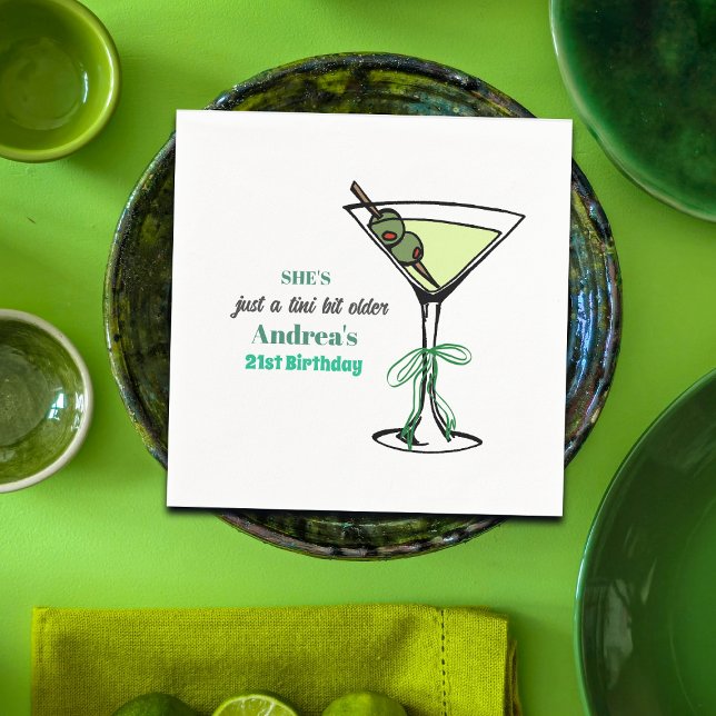 Serviette En Papier A Tini Bit Older 21st Birthday Party (Créateur téléchargé)