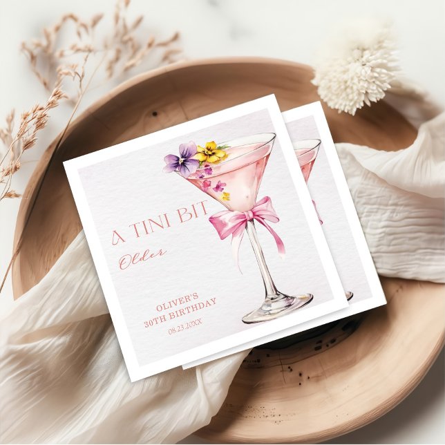 Serviette En Papier A Tini Bit Older Martini 30th Birthday Party  (Créateur téléchargé)