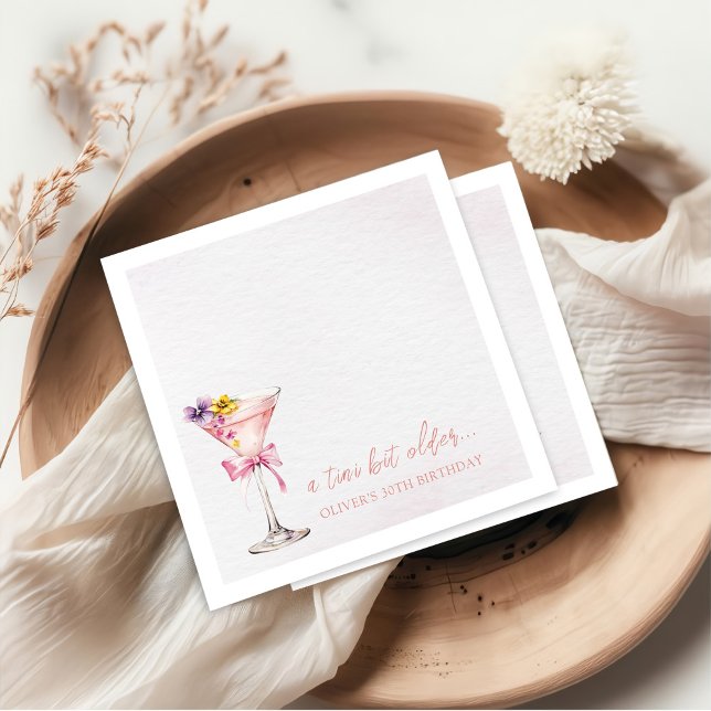 Serviette En Papier A Tini Bit Older Martini 30th Birthday Party   Nap (Créateur téléchargé)