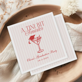 Serviette En Papier A Tini Bit Smarter Pink Red Graduation Napkin