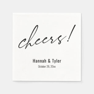 Serviette En Papier À votre santé ! Typographie de mariage simple et