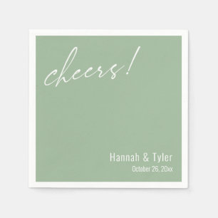 Serviette En Papier À votre santé ! Typographie élégante de mariage Ve
