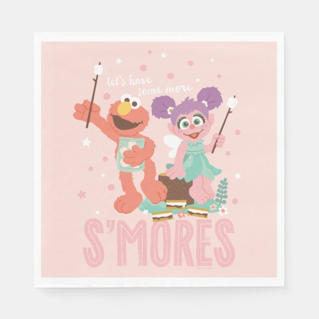 Serviette En Papier Abby Cadabby & Elmo | Allons avoir d'autres morses (Devant)