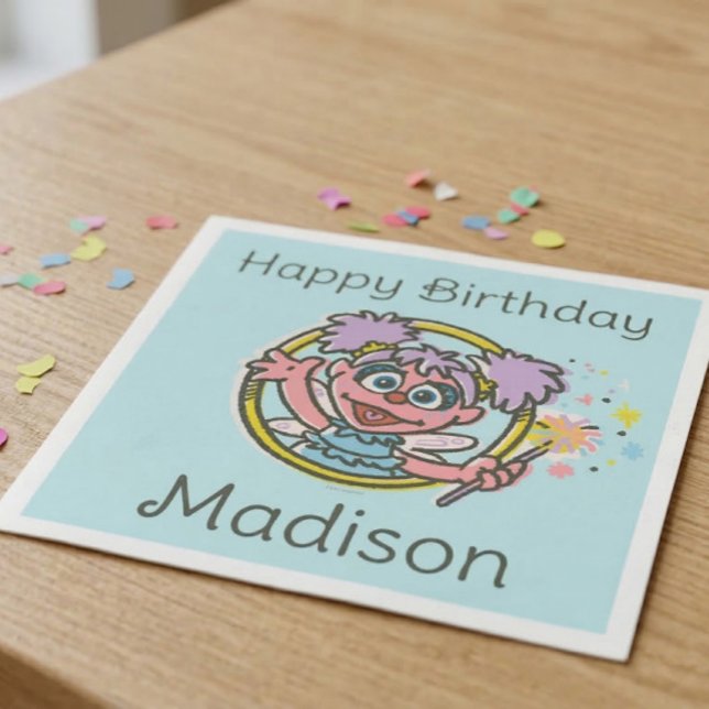 Serviette En Papier Abby Cadabby Vintage (Generated image of napkin on table)