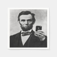 Abe Lincoln avec téléphone portable