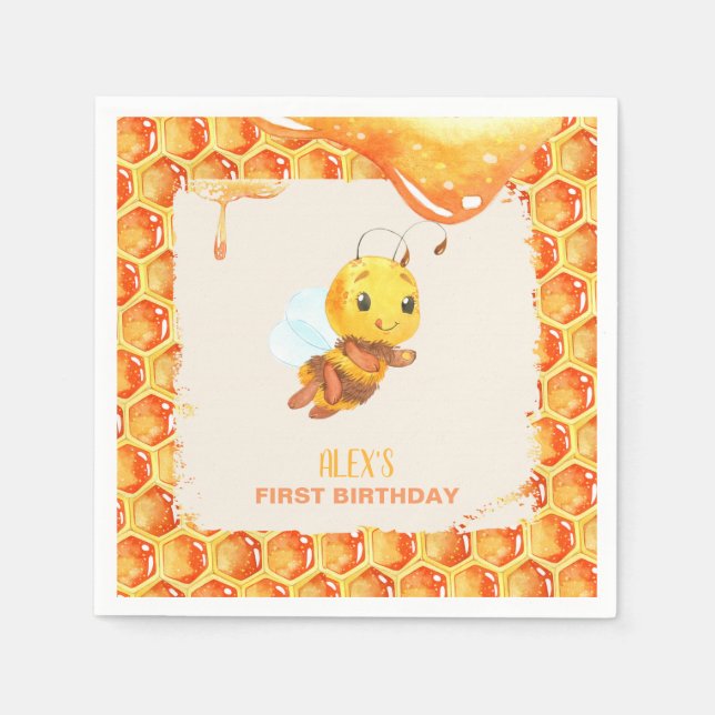 Serviette En Papier Abee Anniversaire Napkin - Personnalisé (Devant)